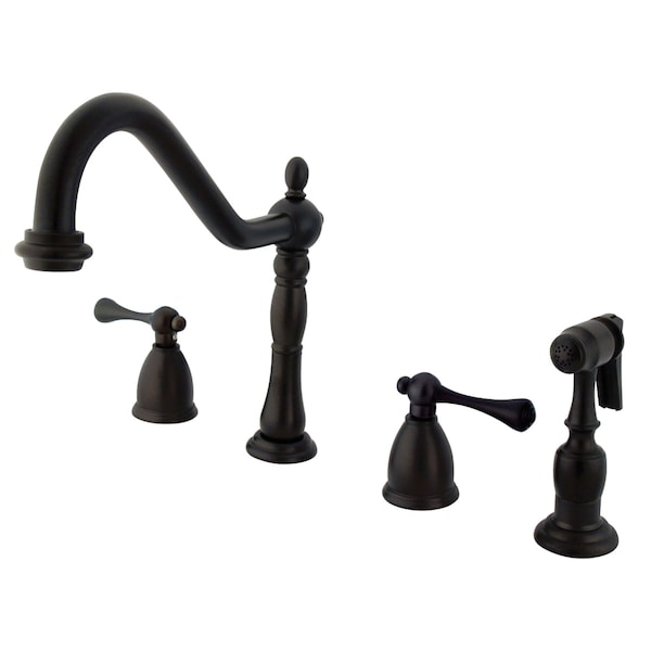 Kingston Brass Widespread Kitchen Faucet, Oil Rubbed Bronze KB1795BLBS - main